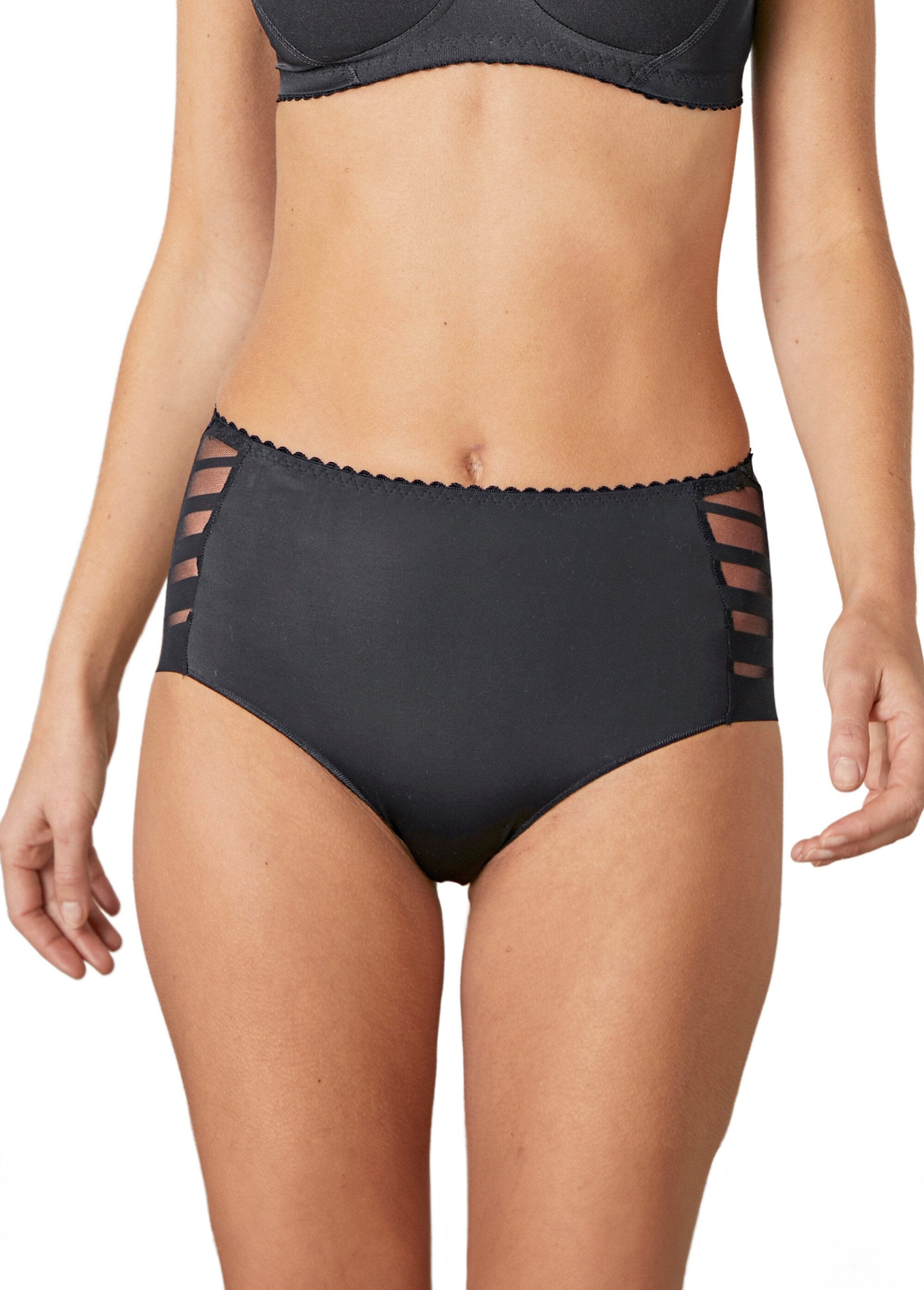Braguita_elástica_de_talle_alto_de_tul_efecto_rayas_Negro_FA1_slim