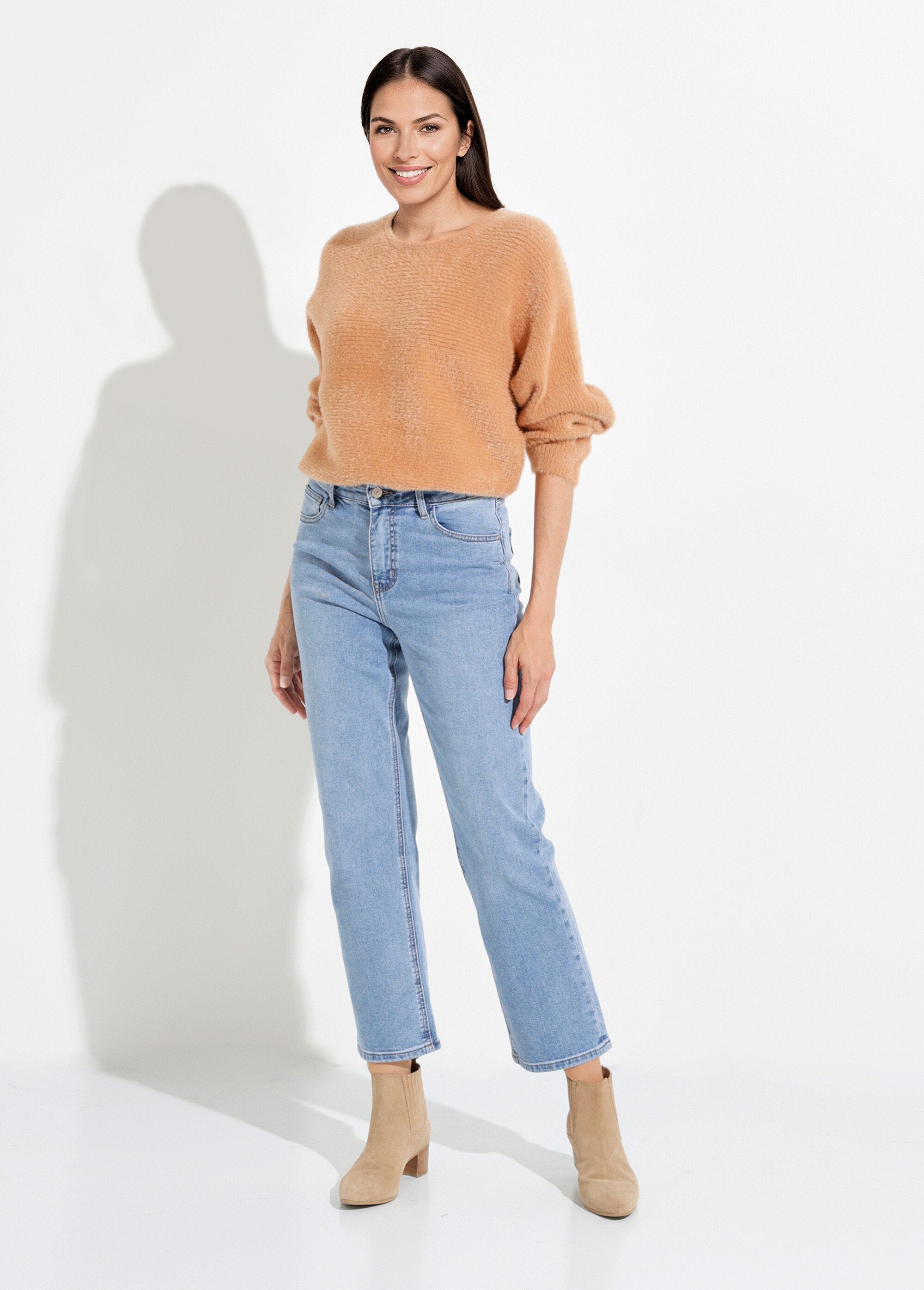 Vaqueros_rectos_de_5_bolsillos,_especial_PETITE_Mezclilla_media_SF1_slim