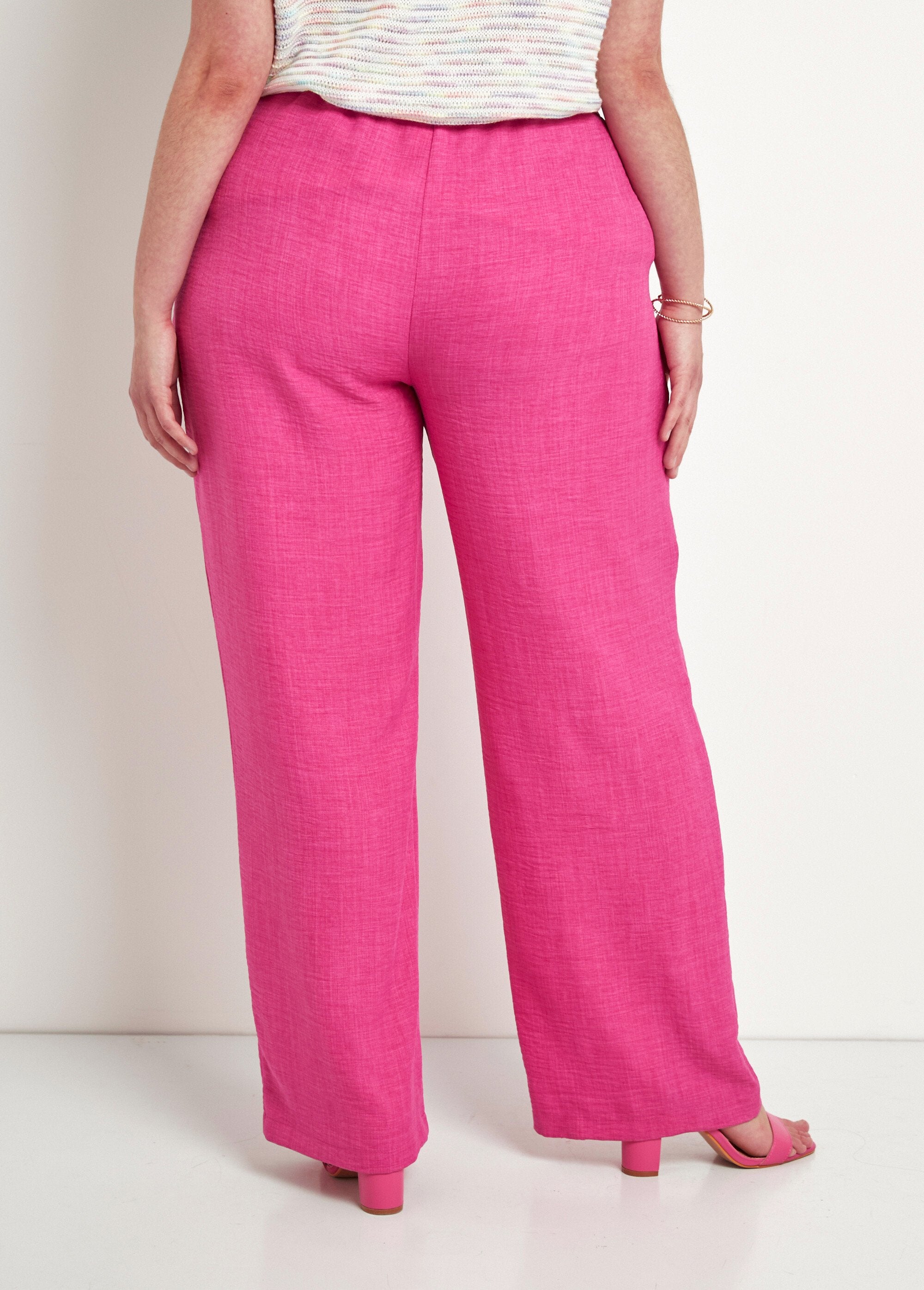 Pantalón_efecto_lino_con_cintura_elástica_ancha_Rosa_DO1_curvy