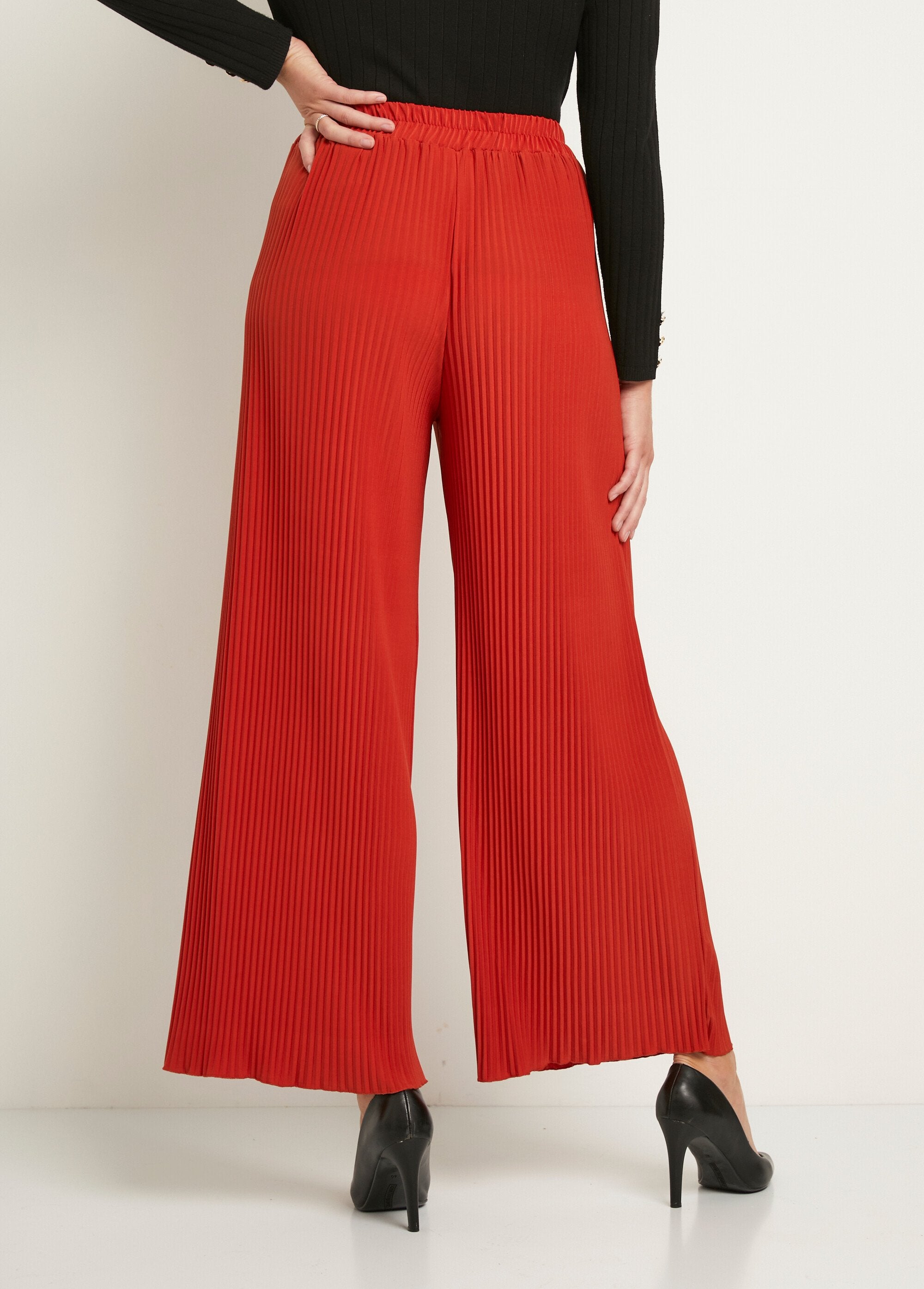 Pantalón_de_pierna_ancha_con_cintura_elástica_de_malla_plisada_naranja_DO1_slim