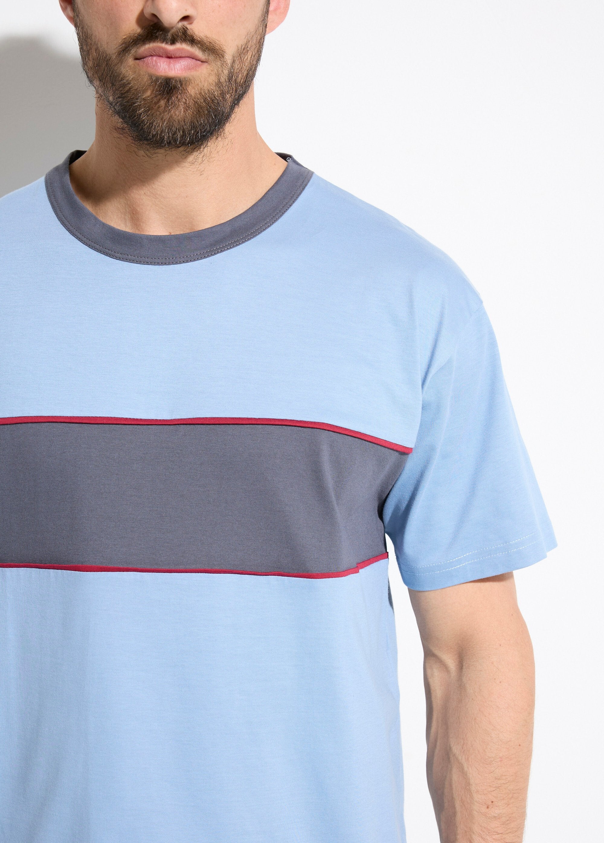 Pijama_corto_de_algodón_bicolor_Azul_DE1_slim