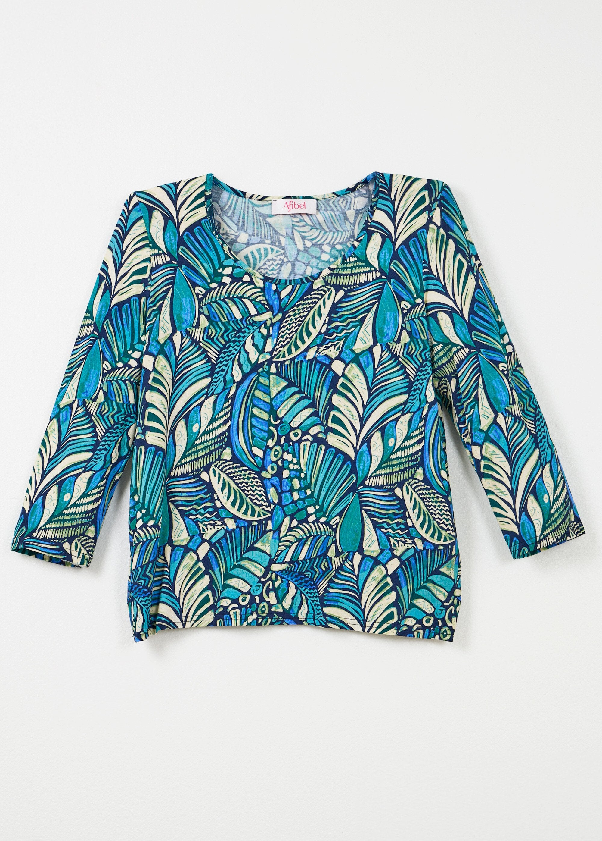 Camiseta_de_cuello_redondo_con_estampado_de_patchwork_Azul_y_verde_AP1_slim