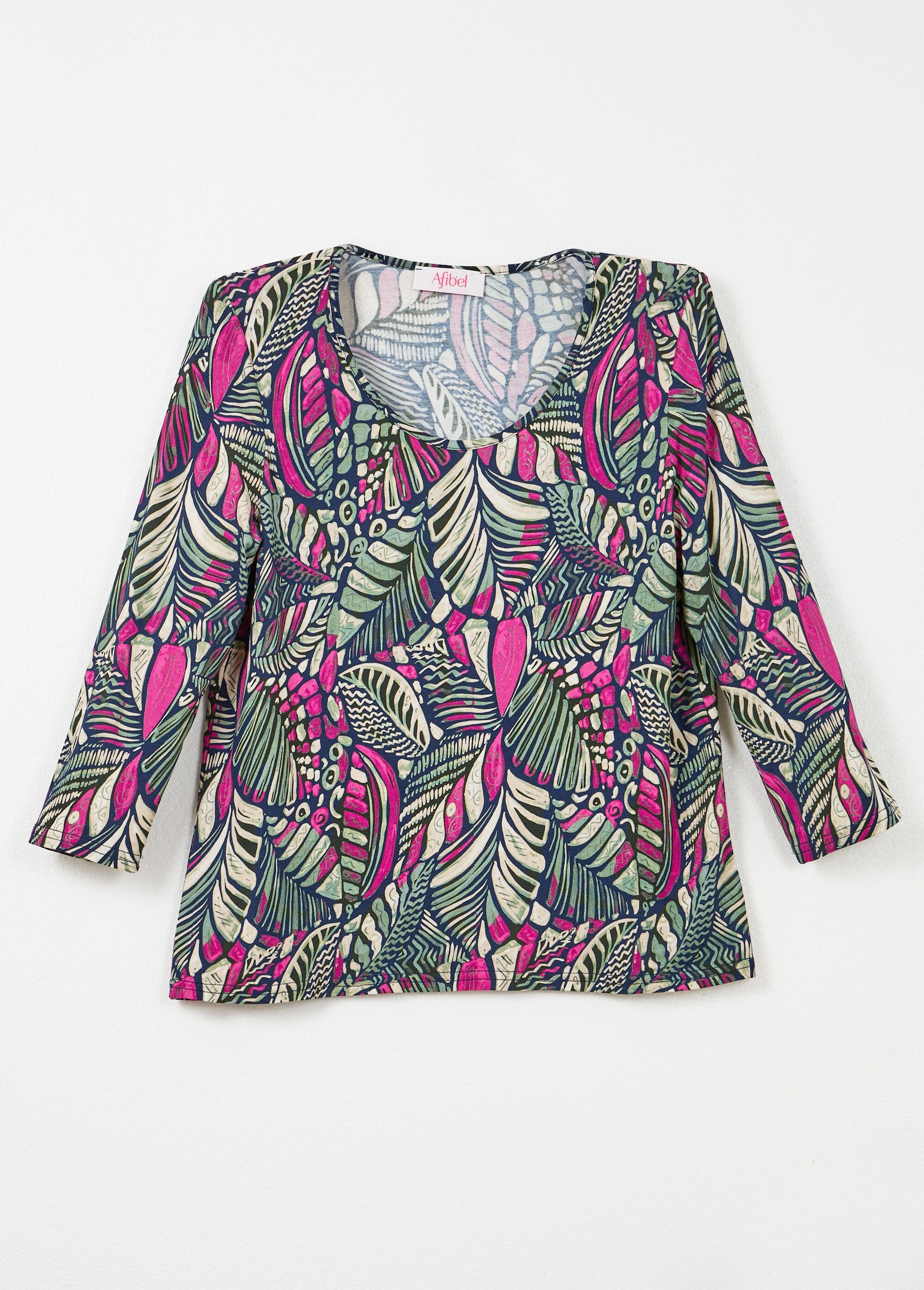 Camiseta_de_cuello_redondo_con_estampado_de_patchwork_rosa_y_verde_AP1_slim