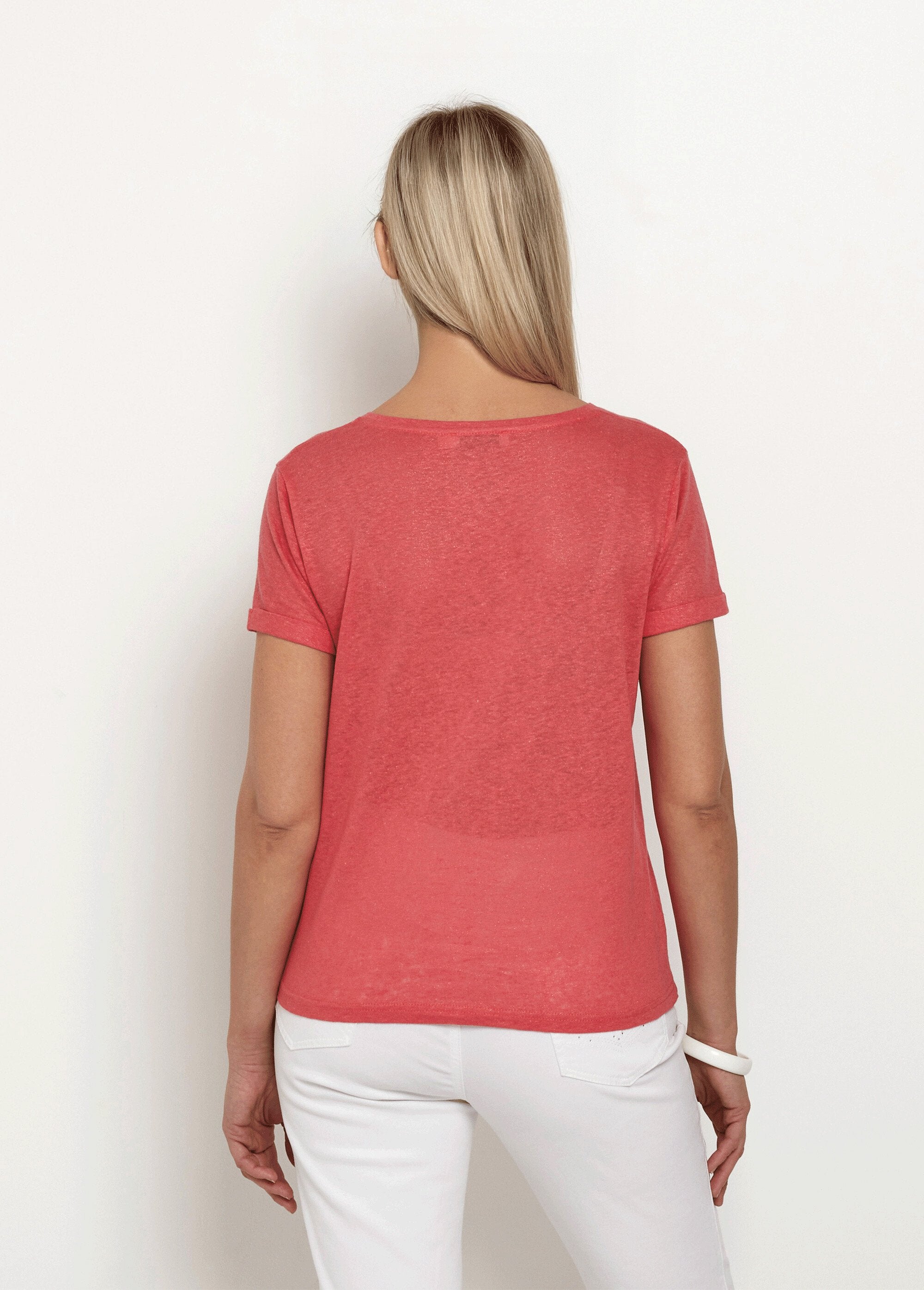 Camiseta_de_malla_metalizada,_algodón_y_lino._Coral_DO1_slim
