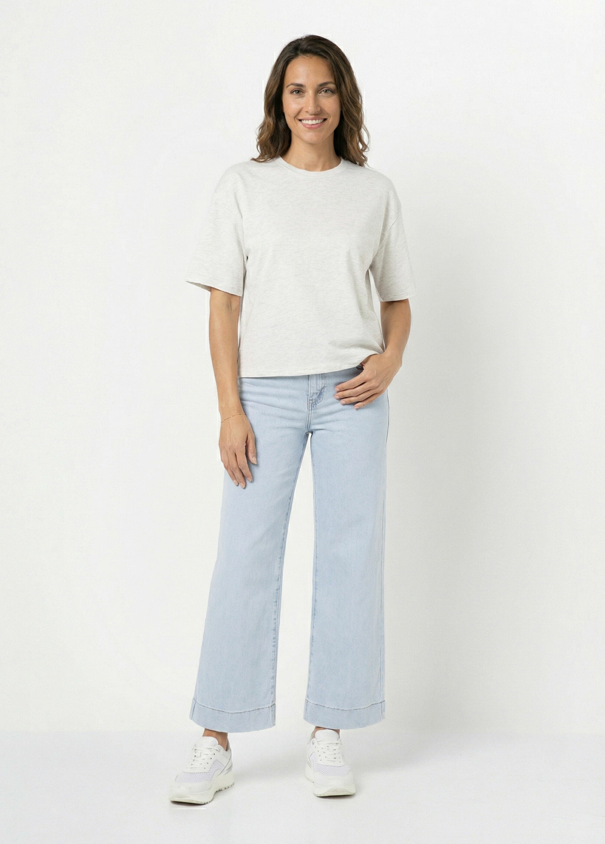 Camiseta_holgada_de_manga_corta_elástica_Gris_chine_SF1_slim