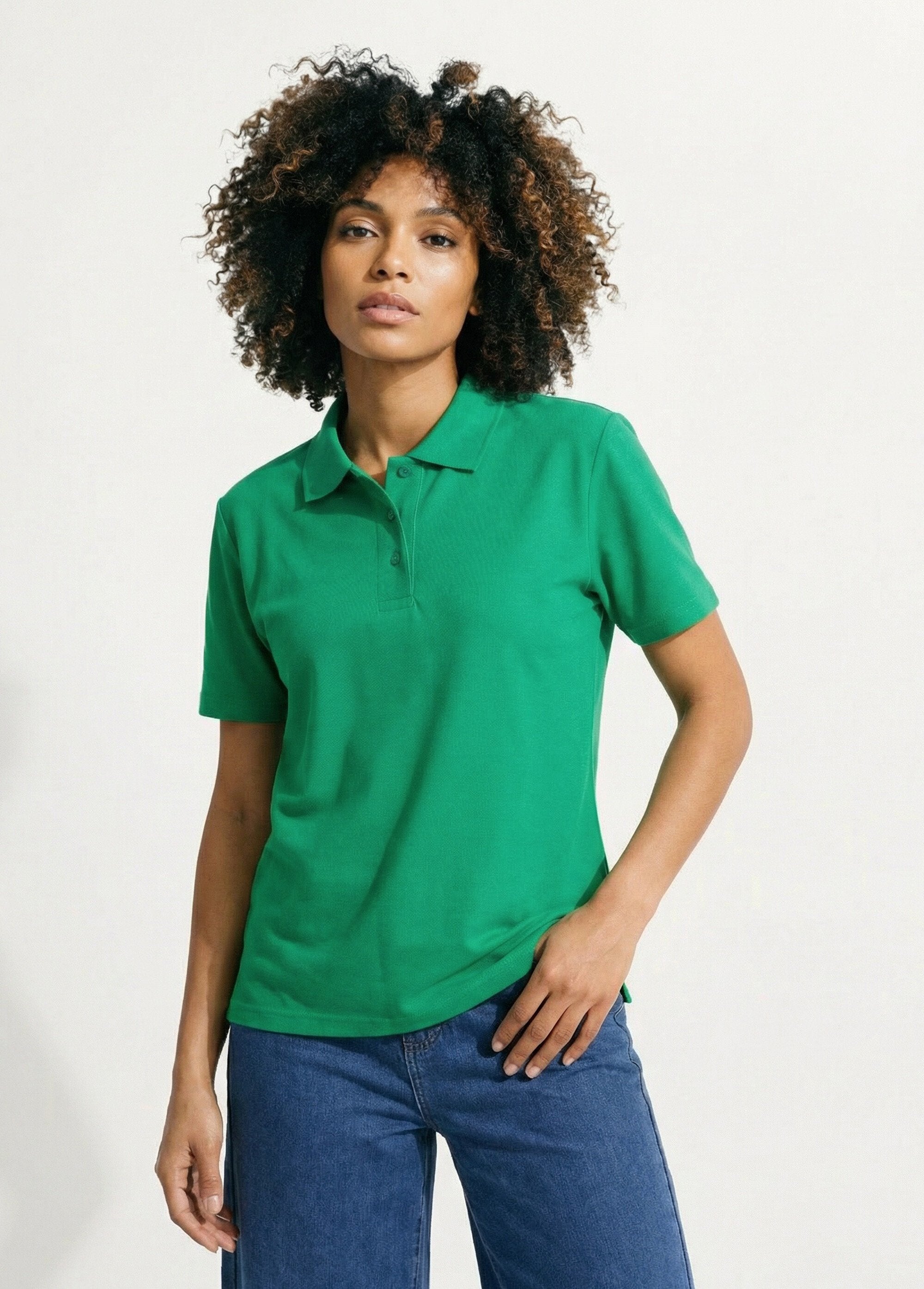 T-shirt_maille_piquée_coton_col_polo_Menthe_FA1_slim