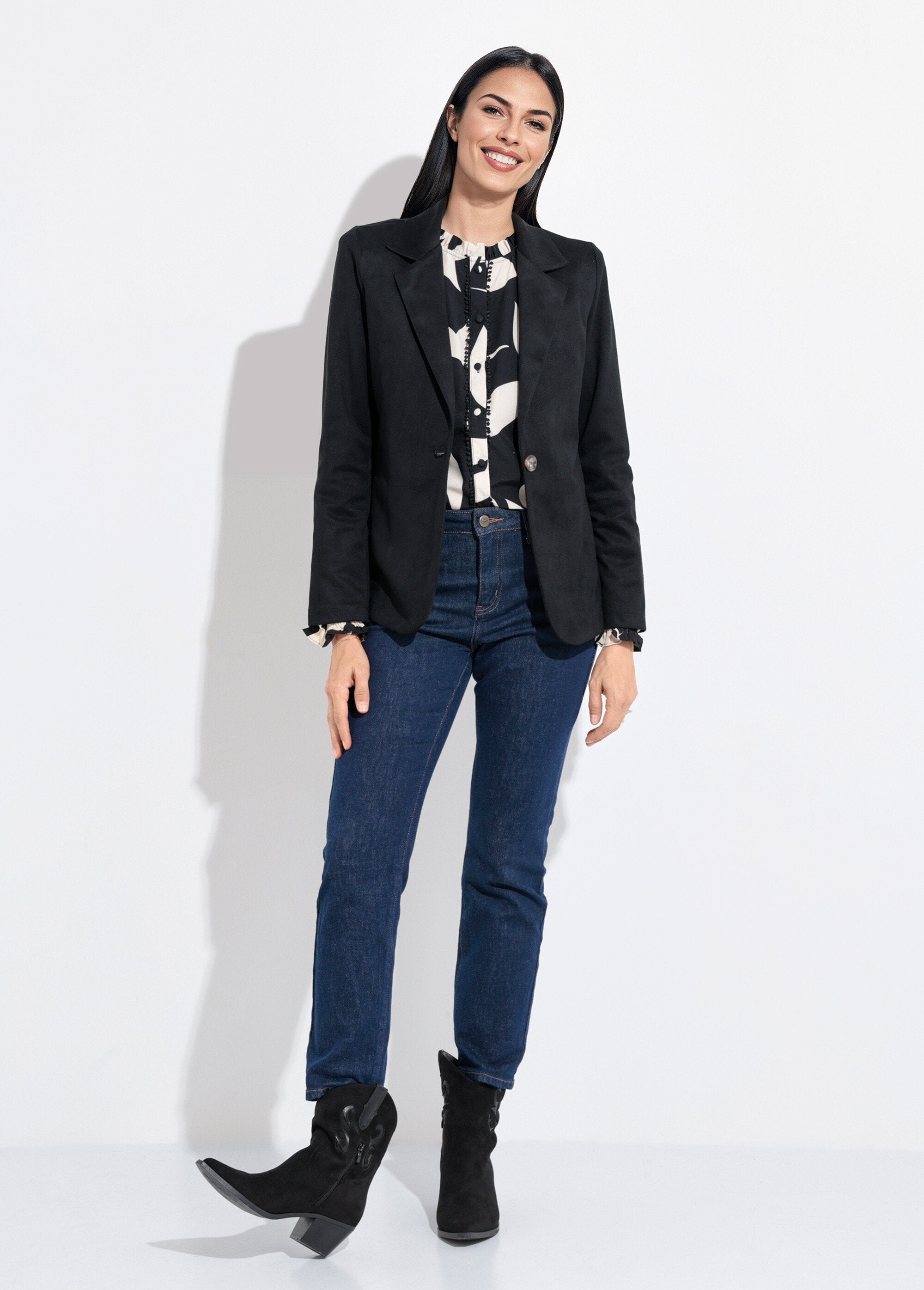 Chaqueta_de_cuello_sastre_de_sarga_suave_con_1_botón_Negro_SF1_slim