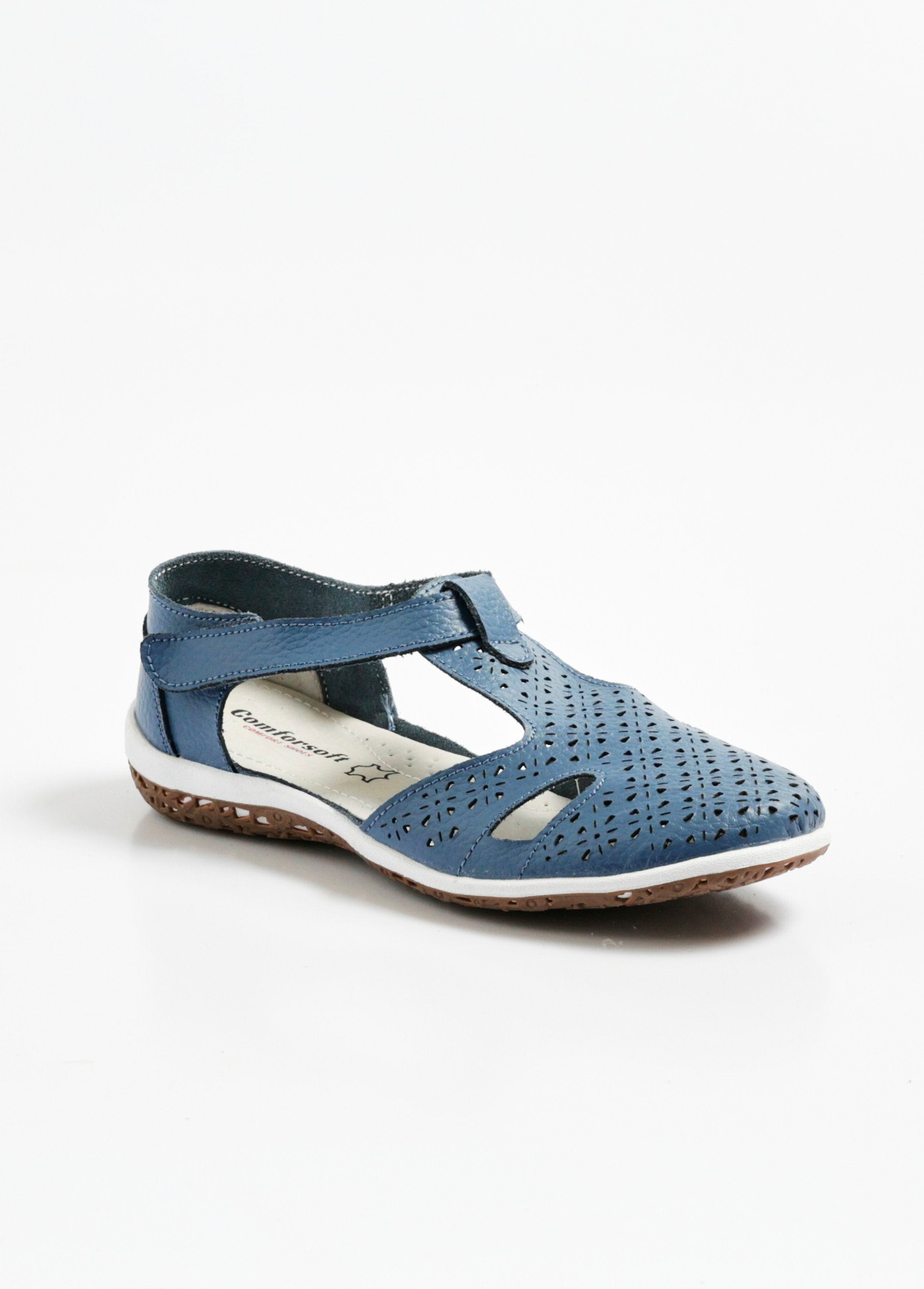 Ballerines_confort_cuir_ajouré_à_scratch_Bleu_FA1_slim