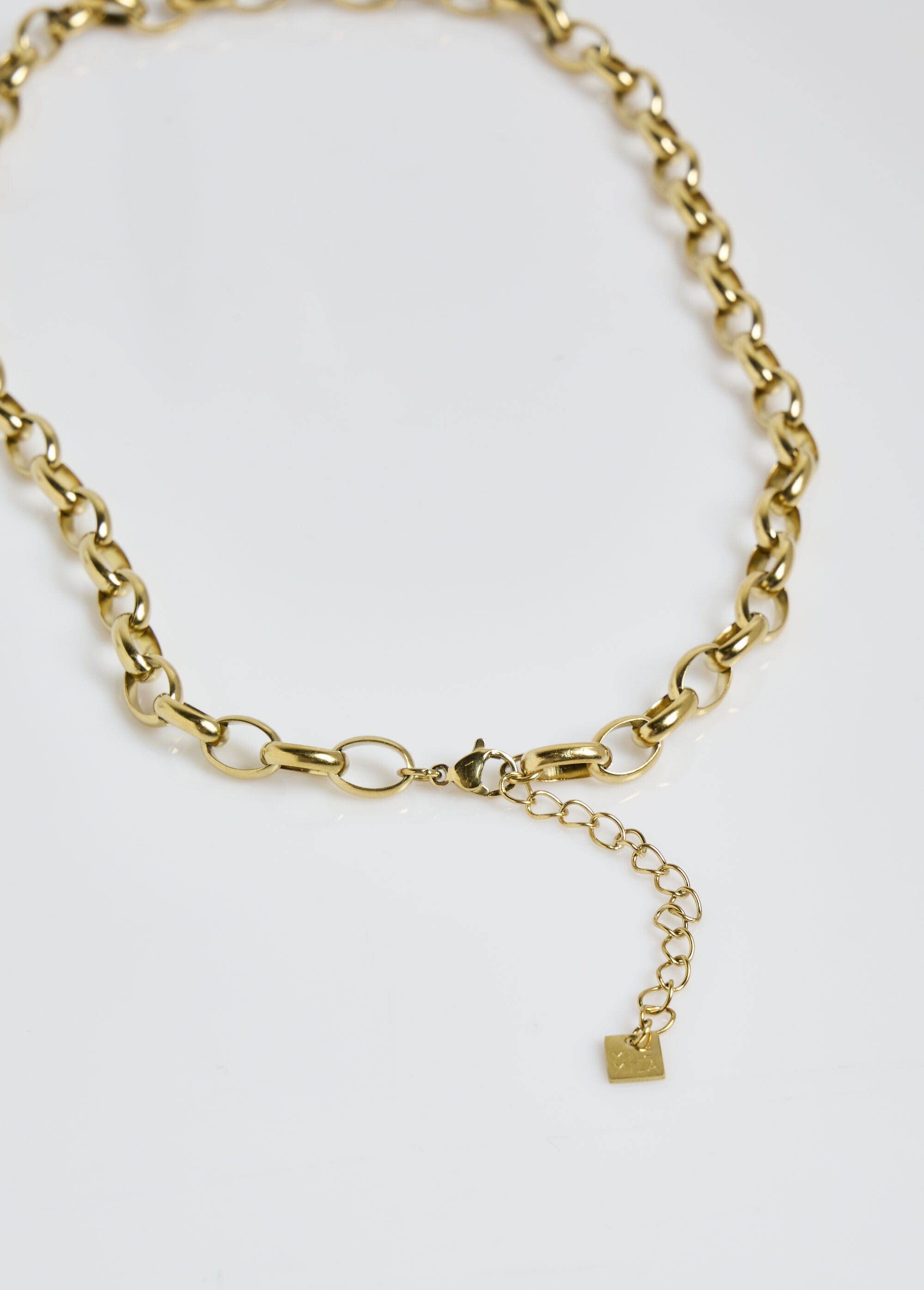 Collier_acier_inox,_maille_forçat_ovale_Dore_DE2_slim