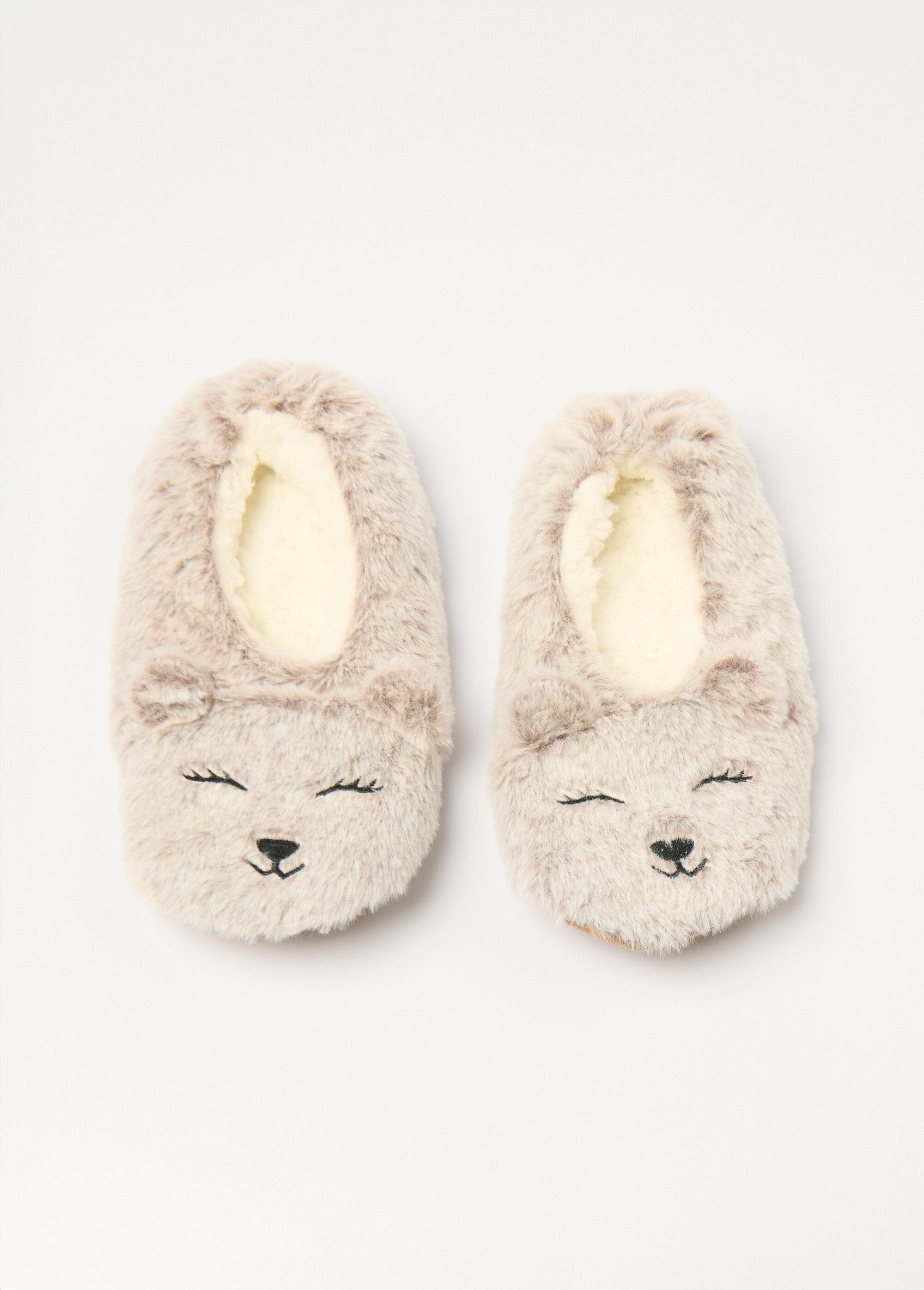 Chaussons_chauds_animal_fausse_fourrure_Beige_FA1_slim