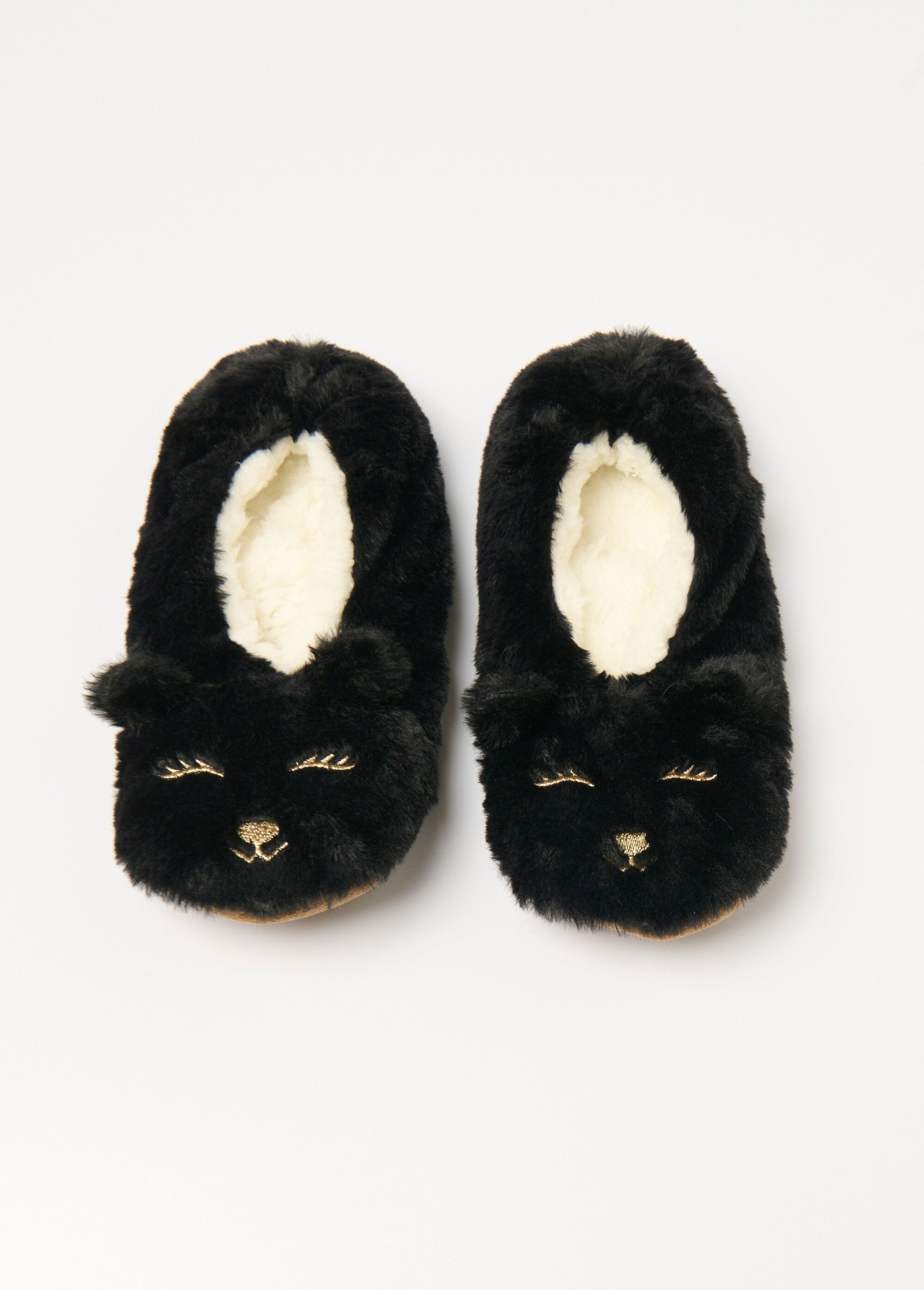 Chaussons_chauds_animal_fausse_fourrure_Noir_FA1_slim