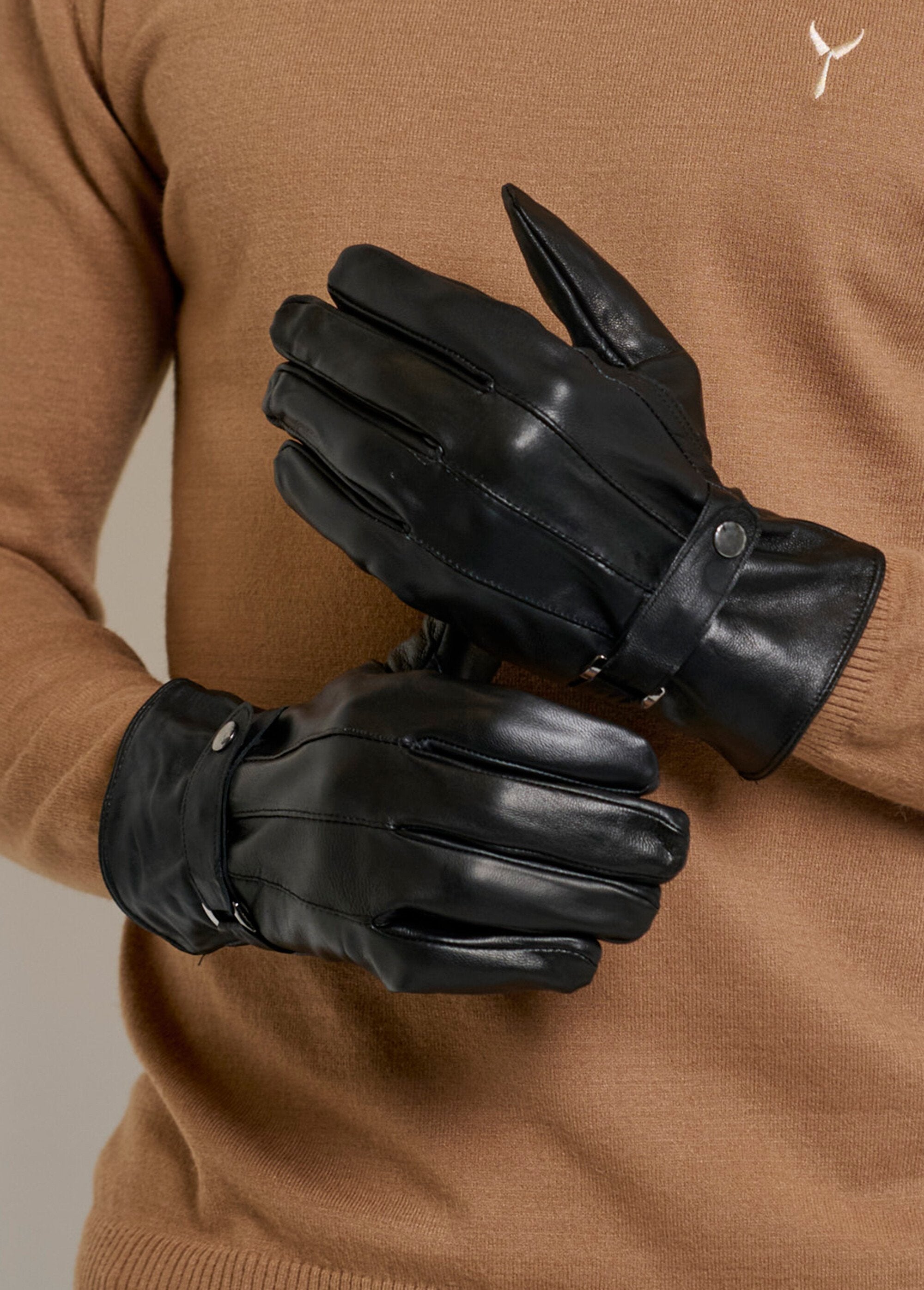 Guantes_de_piel_para_hombre_con_lengüeta_en_la_muñeca_Negro_DE1_slim