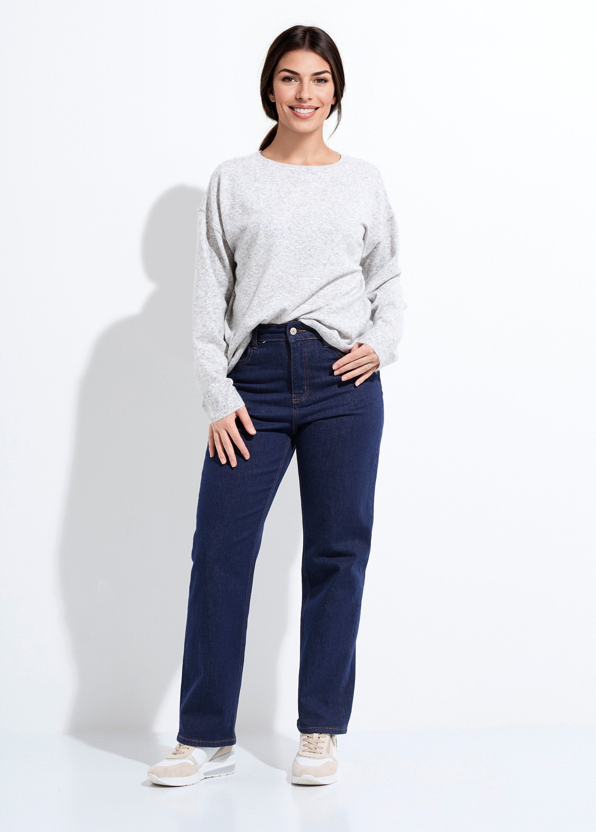 Vaqueros_rectos_de_5_bolsillos,_especial_PETITE_azul_crudo_SF1_slim