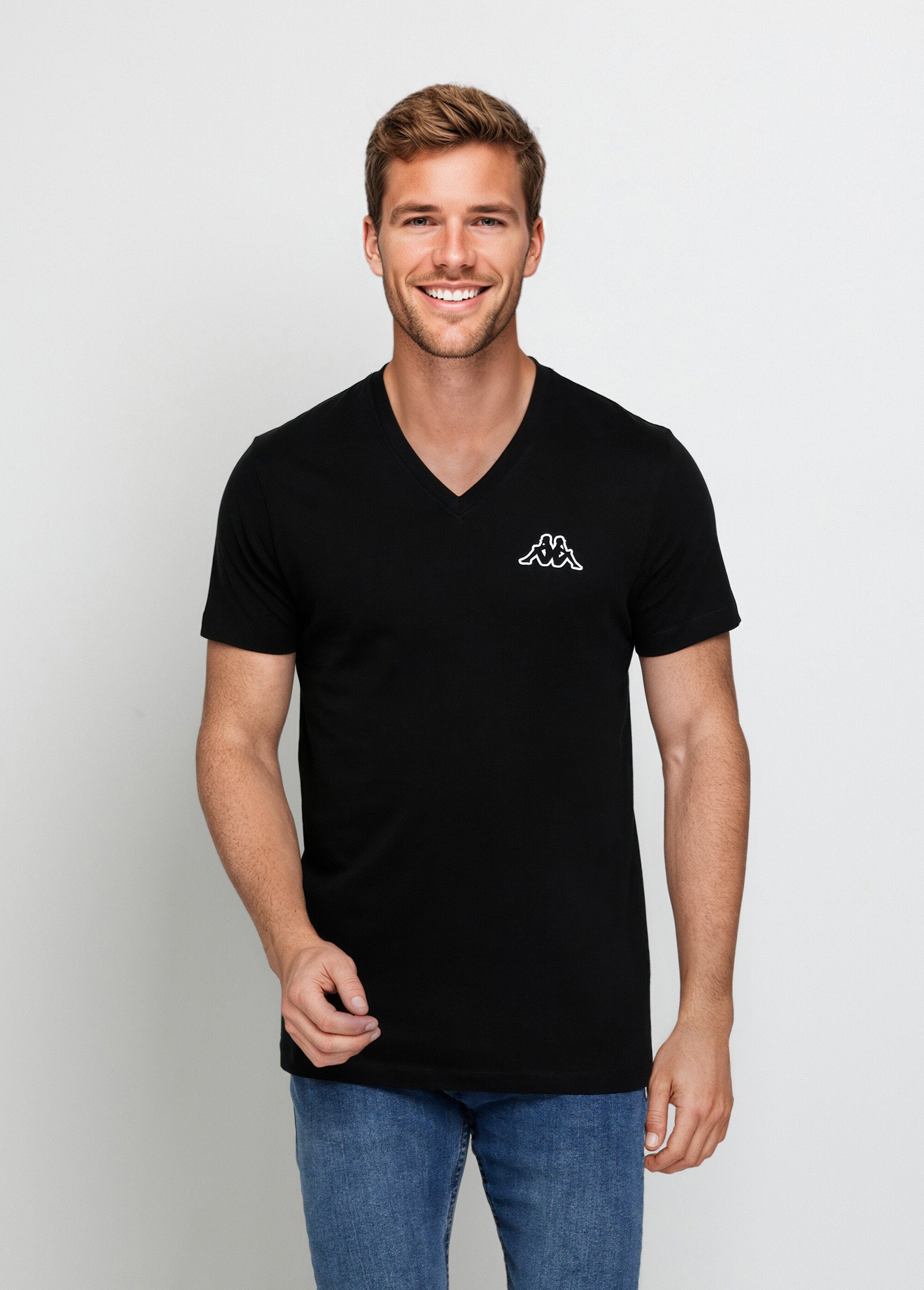 Camiseta_de_manga_corta_con_cuello_en_V_a_juego_Negro_FA1_slim