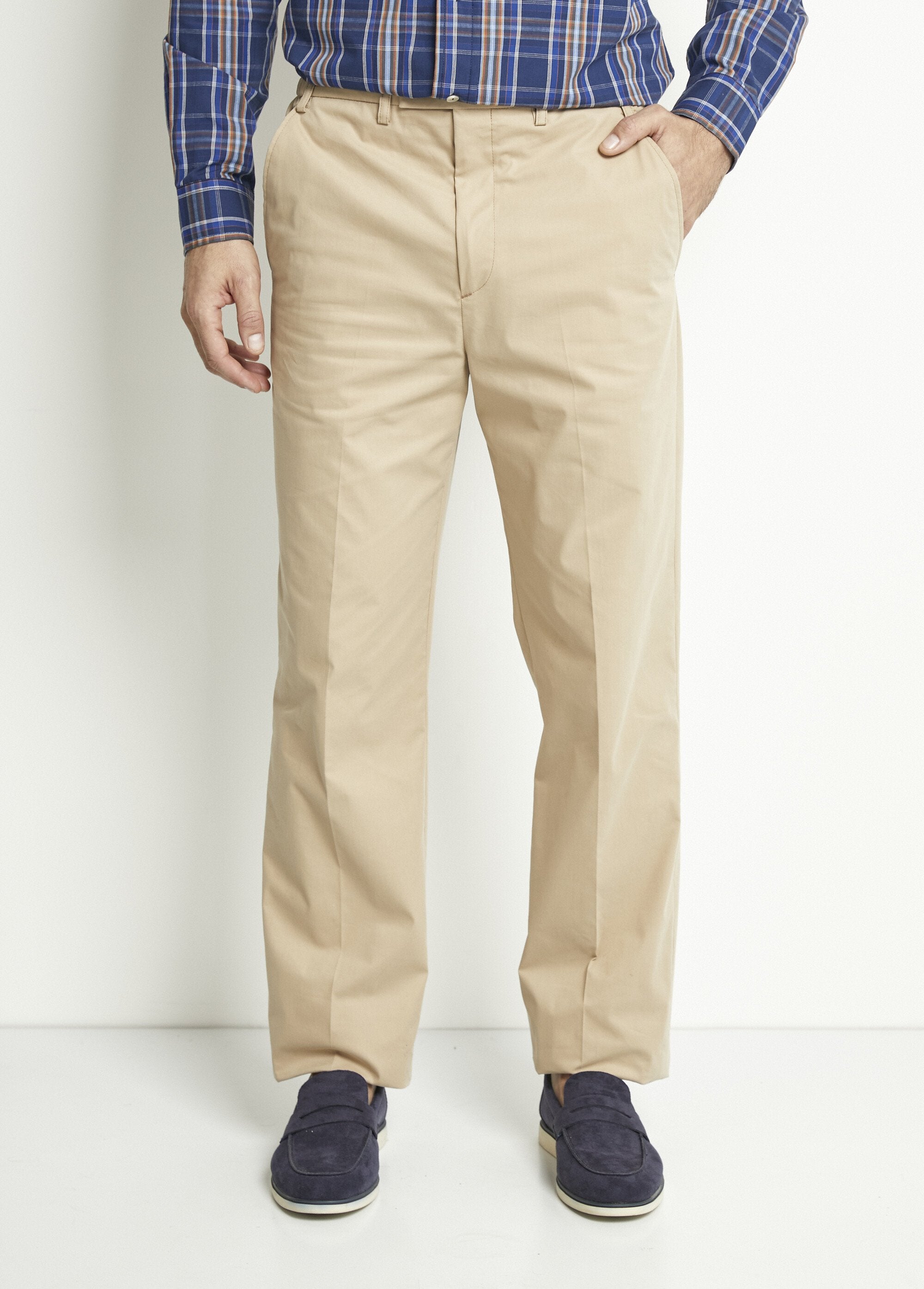 Pantalón_recto_con_cinturón_elástico_cómodo._Beige_FA1_slim