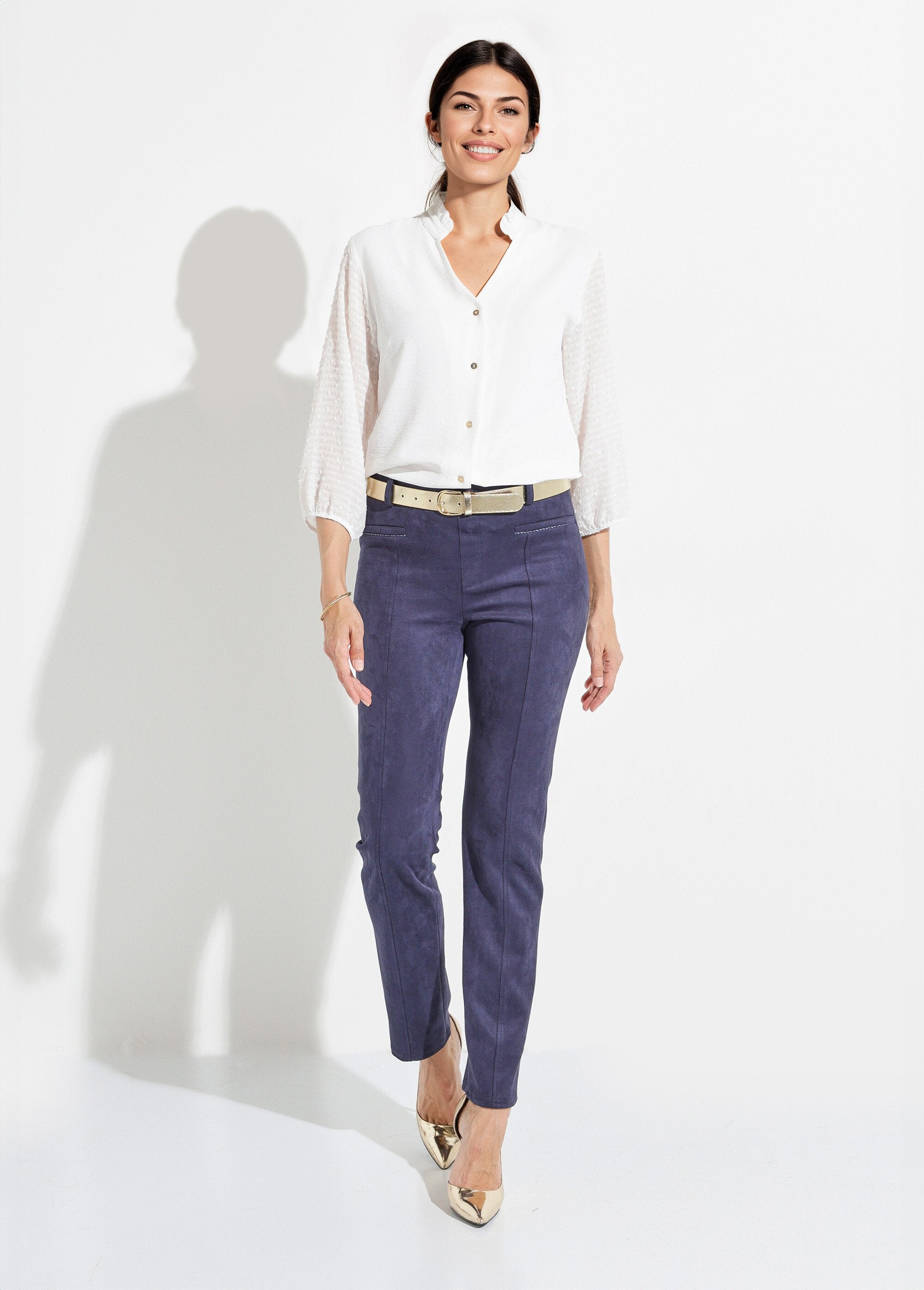 Pantalon_droit_tissu_suédé_ceinture_élastiquée_ventre_plat_Marine_SF1_slim