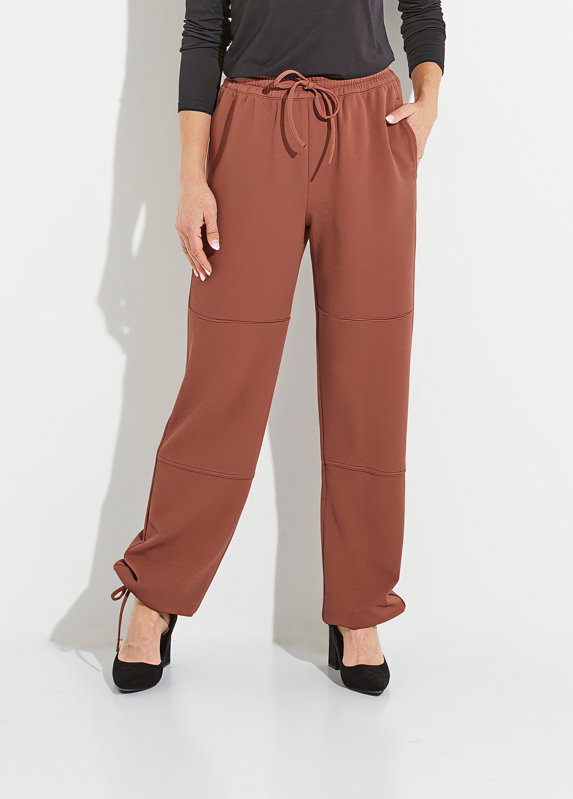Pantalon_large_ceinture_élastiquée_maille_crêpe_unie_Marron_FA1_slim