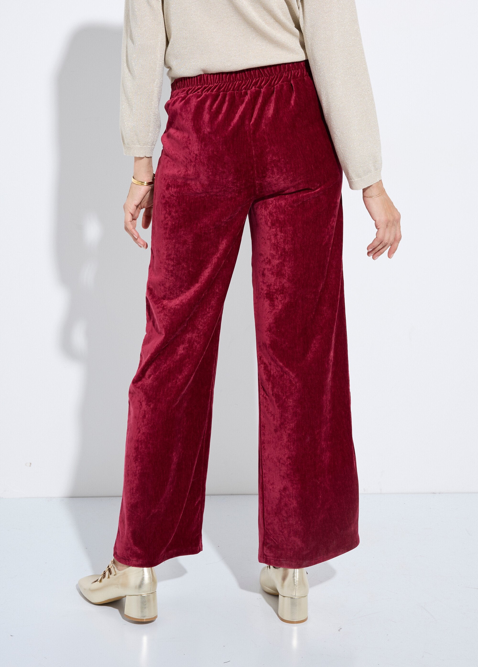 Pantalón_ancho_elástico_de_terciopelo_corto_Burdeos_DO1_slim