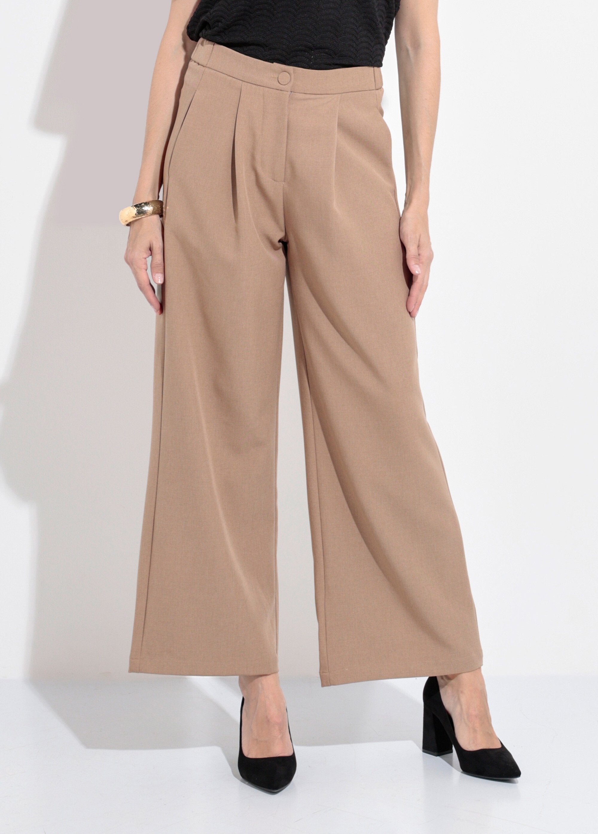 Pantalones_elásticos_fluidos_de_sastrería_Beige_FA1_slim
