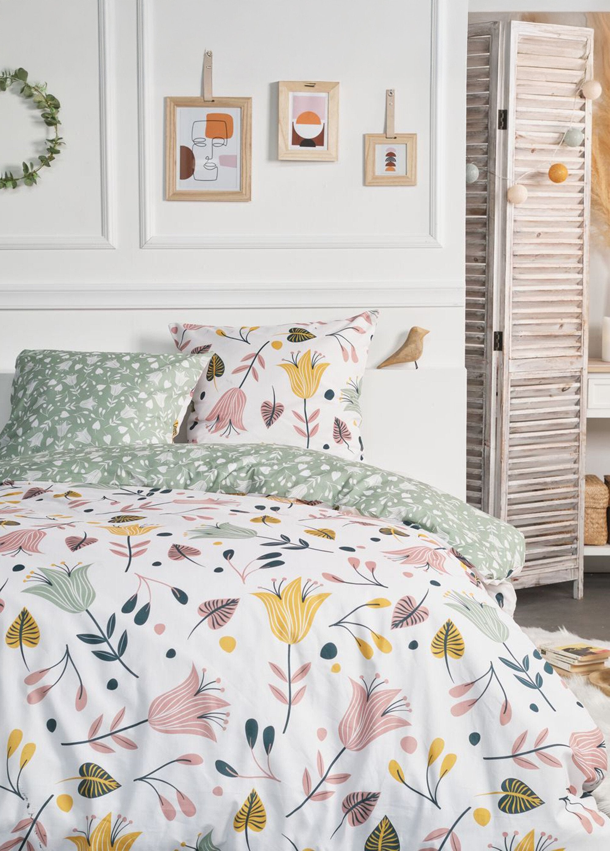 Juego_de_cama_de_franela_240_x_220_cm,_Bucólico_Blanco_y_verde_FA1_slim