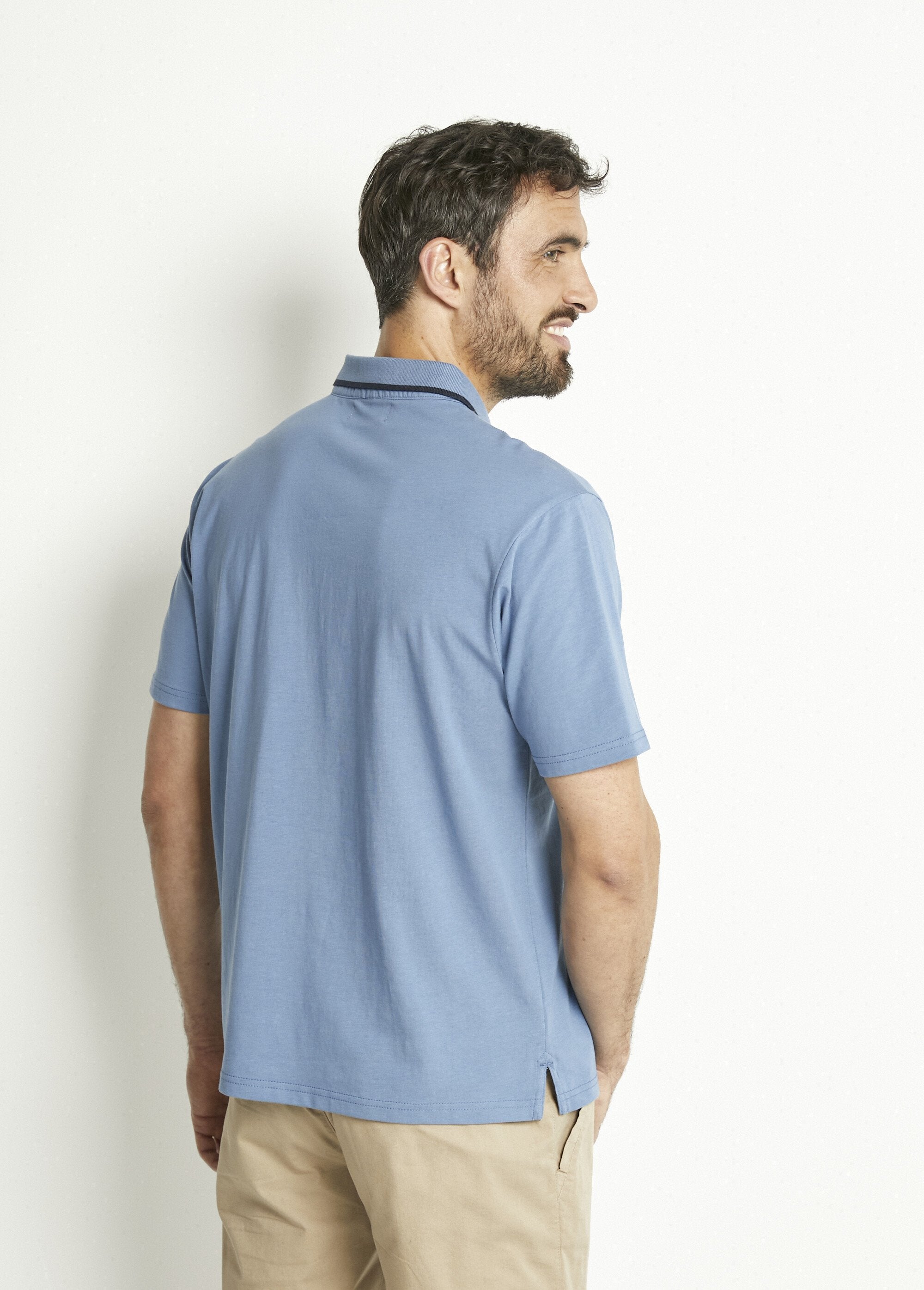 Polo_de_punto_liso_con_cuello_de_algodón_bicolor_Índigo_DO1_slim