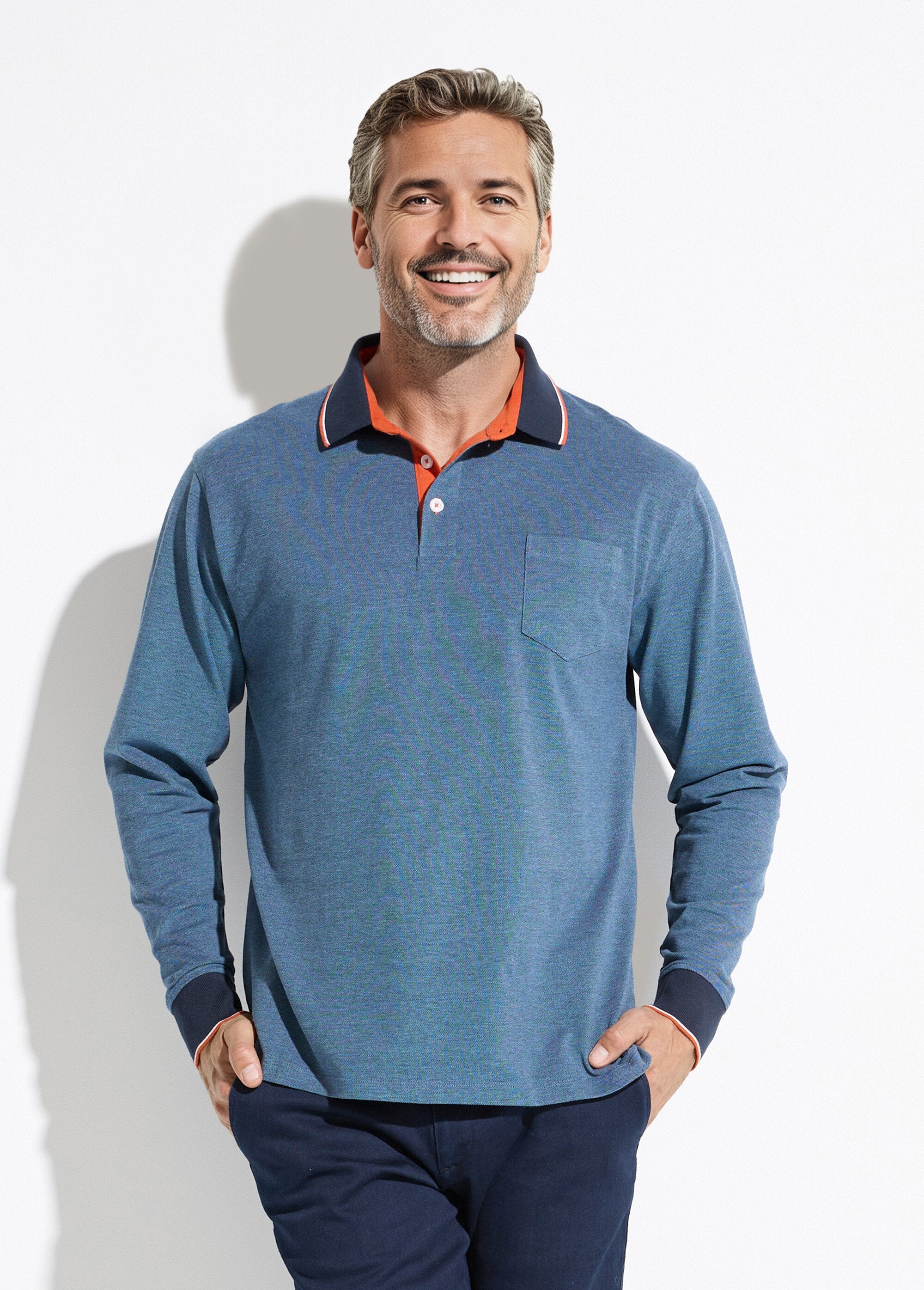 Polo_de_punto_piqué_de_algodón_de_manga_larga_Azul_FA1_slim