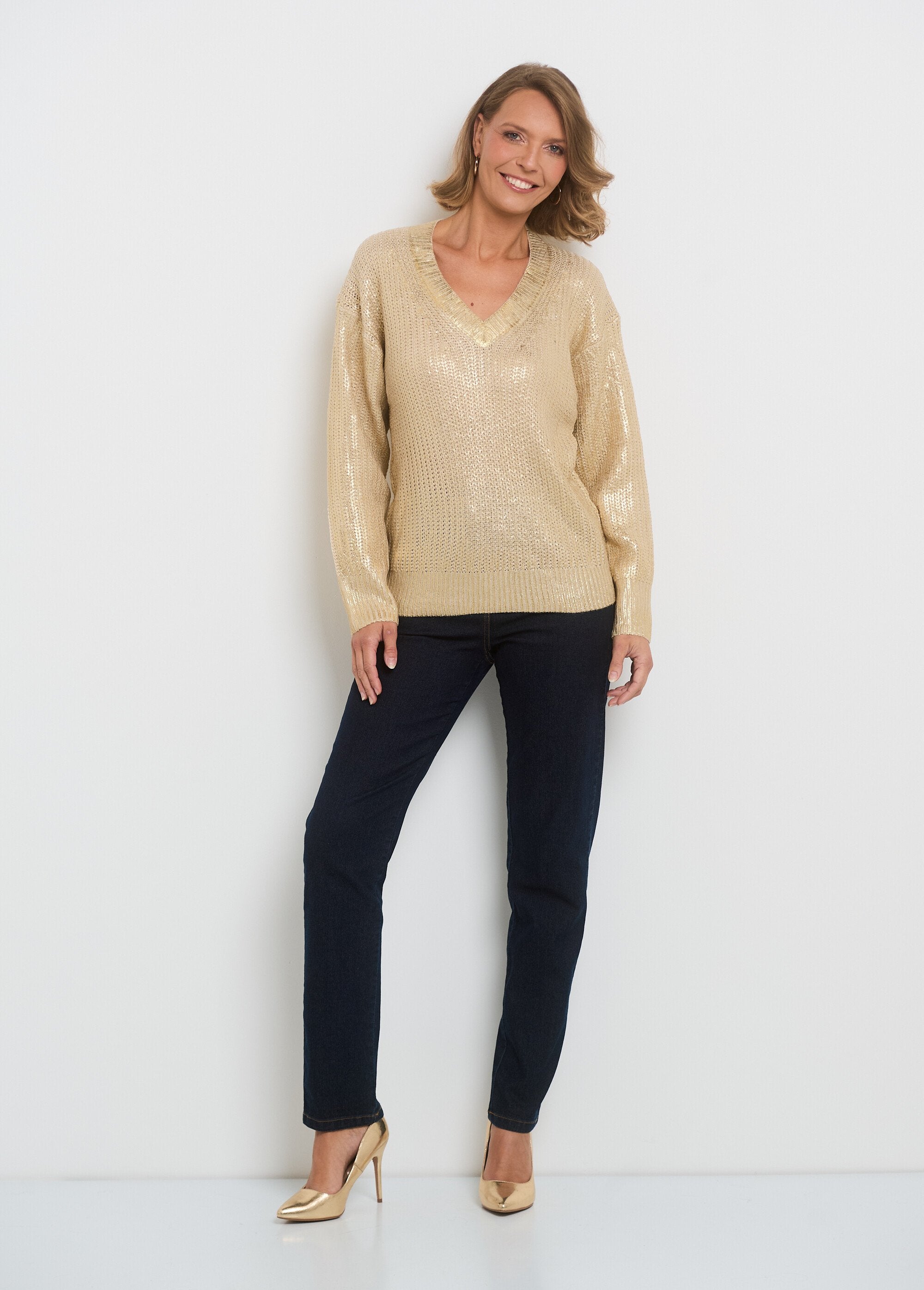 Jersey_de_punto_con_efecto_de_manga_larga_beige_dorado_SF1_slim