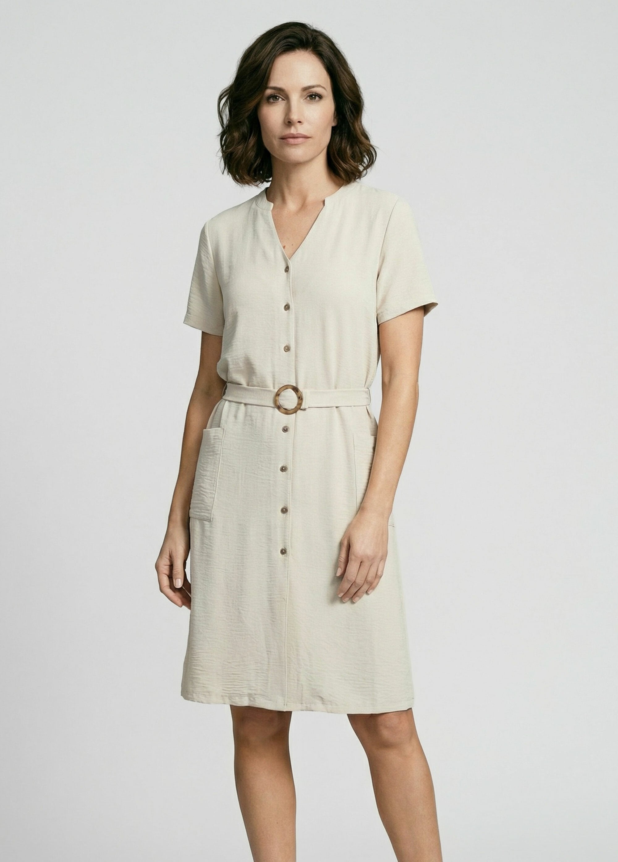 Robe_chemisier_en_crêpe,_style_ethnique_Beige_FA1_slim